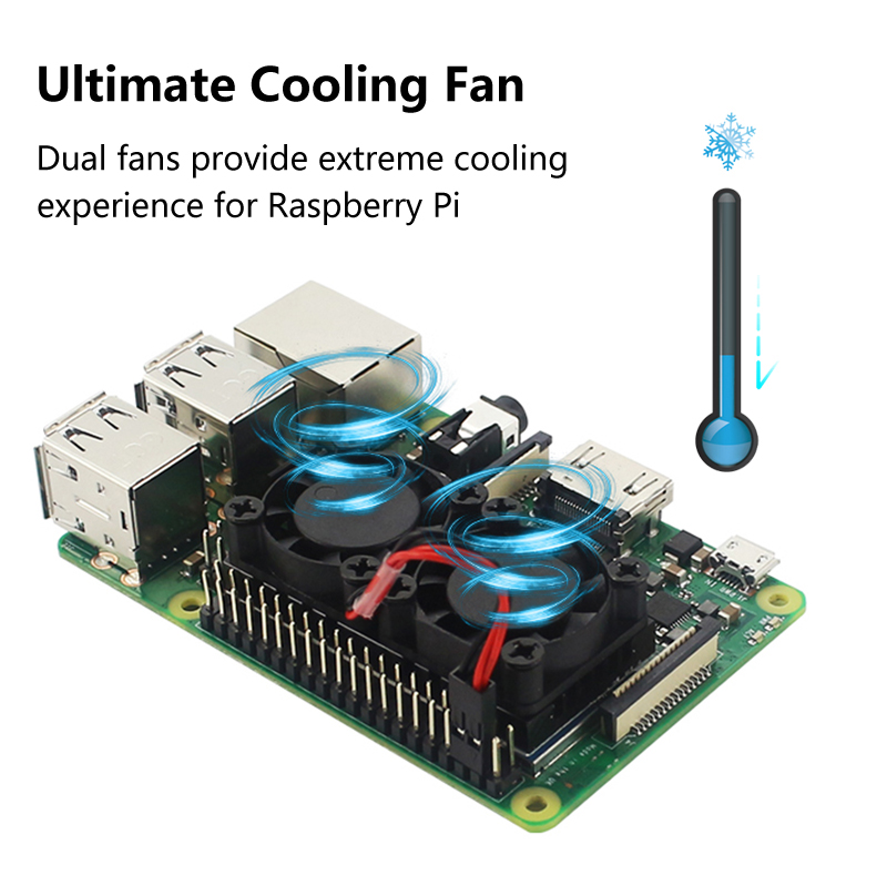 Raspberry Pi 4 Dual Fan with H - Raspberry Pi Water Cooling Kit ulasan dan harga