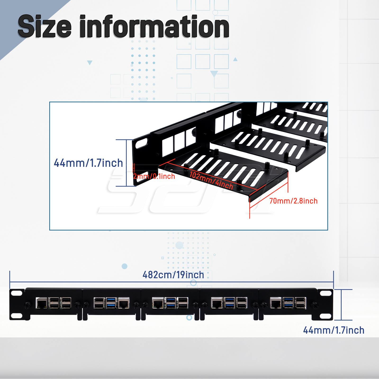 52Pi Removable 1U Rack Mount f - Raspberry Pi Rackmount 1U 19 Inch ulasan dan harga