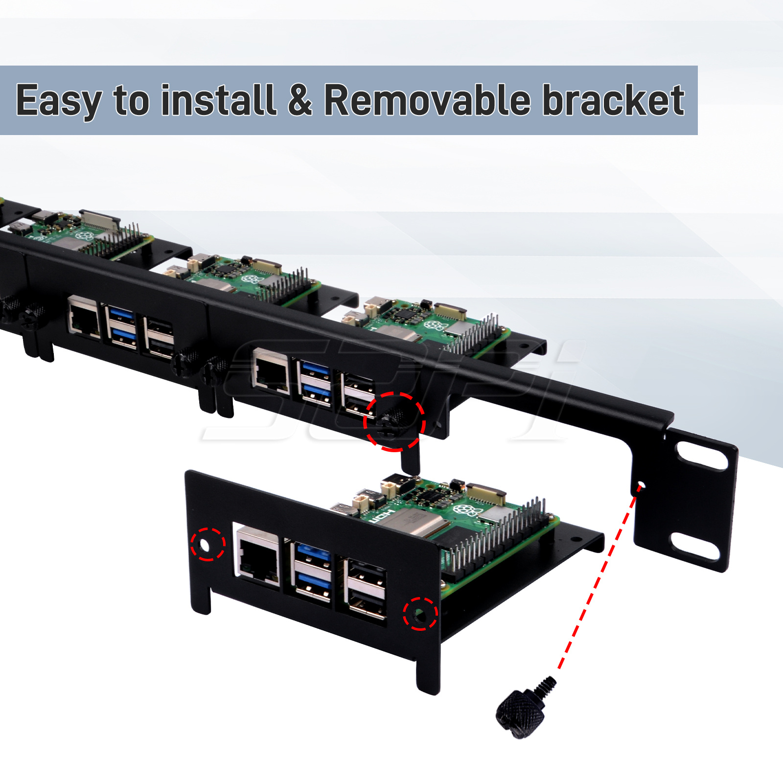 52Pi Removable 1U Rack Mount f - Raspberry Pi Rackmount 1U 19 Inch ulasan dan harga